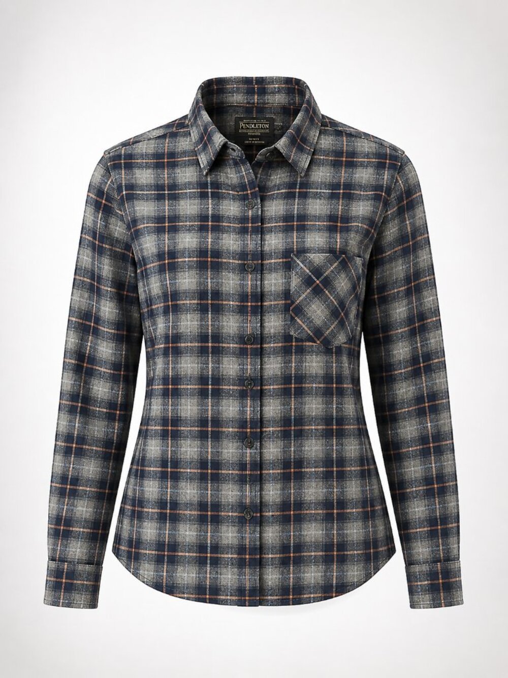 Pendleton Women's Gray Plaid Flannel Shirt L